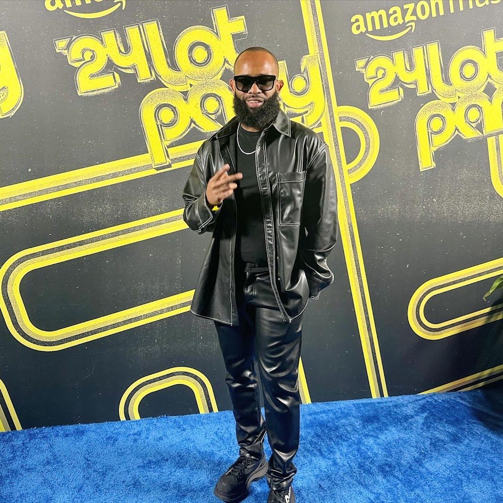 Trevor Queen on the blue carpet at an Amazon premiere
